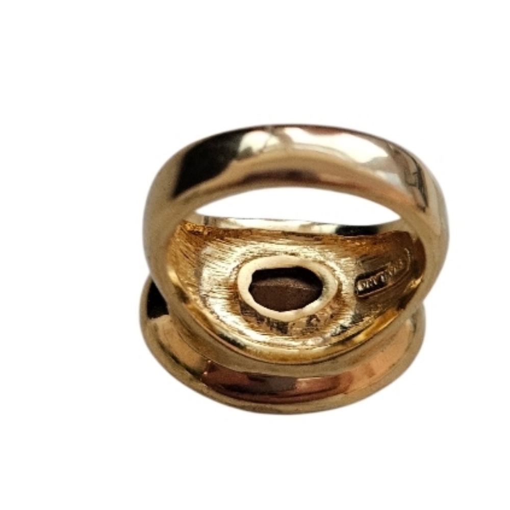 Joan Rivers  Gold and Silver Oval Gemstone Ring Size 8 - Picture 9 of 10